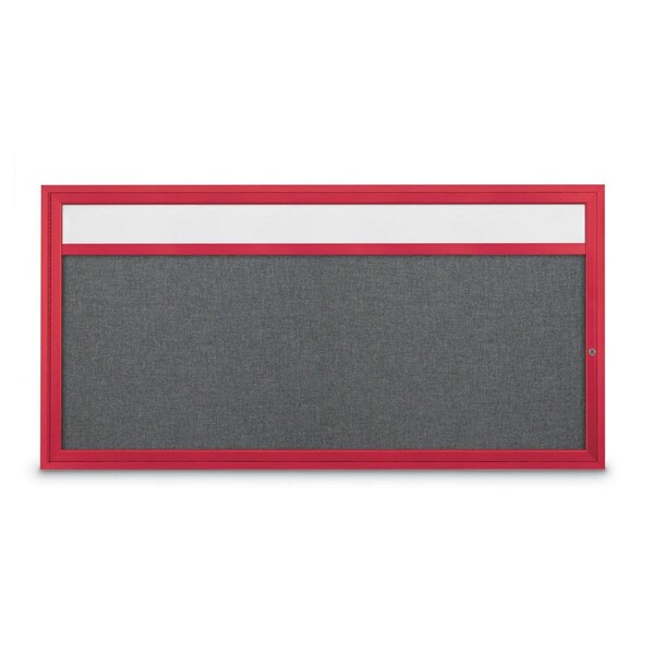 Slim Enclosed Corkboard, 36"x36", Bronze Alum Frame/Amethyst